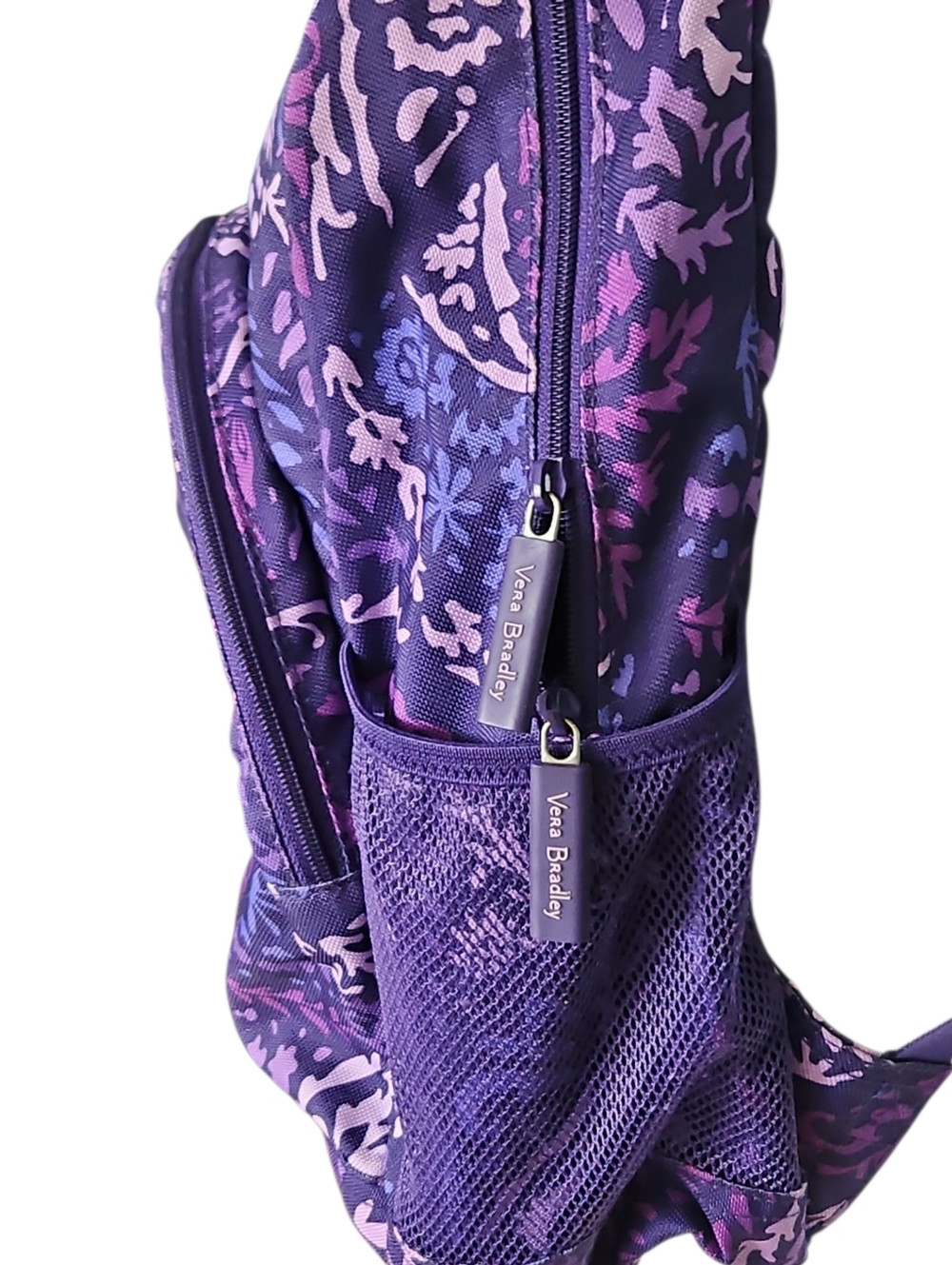 Vera Bradley Purple Paisley Print Campus Backpack with Coin Purse - Picture 2 of 7